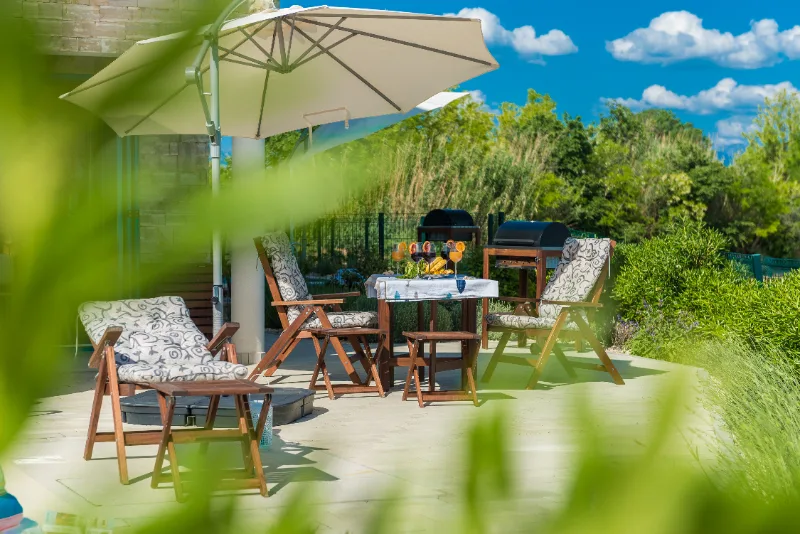 Villa Miri Privlaka Villa Miri Lavender Outdoor Grill and Sitting Area with Extraordinary View