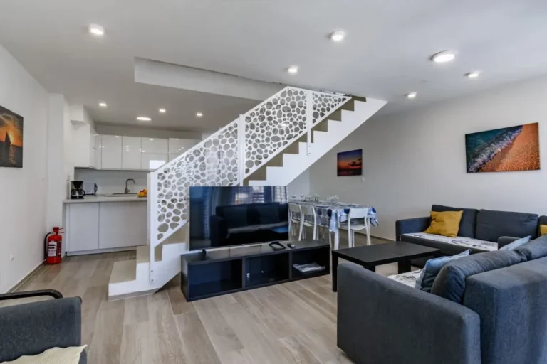 Villa Miri Privlaka Villa Miri R4 Living Room Stairs Kitchen 3