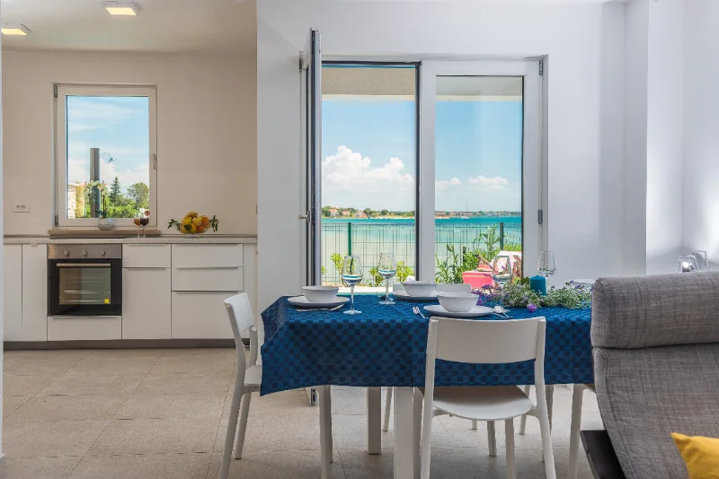 Villa Miri Privlaka Villa Miri Olive Kitchen and Terrace Wide Shoot