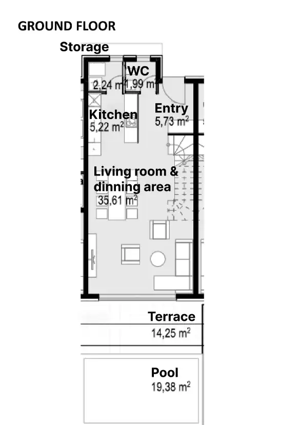 Villa Miri Privlaka Buy Villa K3 Ground Floor Drawing